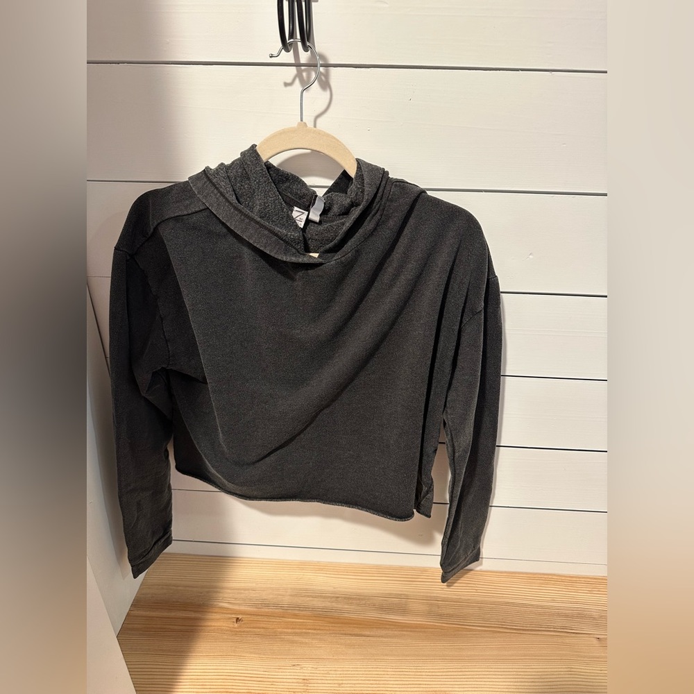 Zella medium cropped Vintage Black colored hoodie